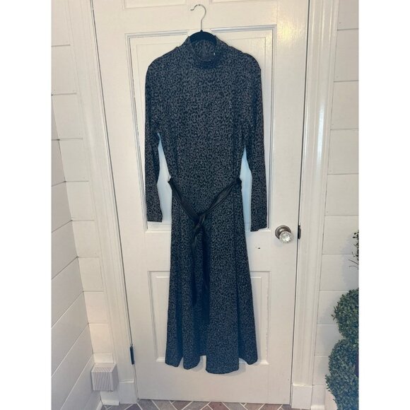 Anne‎ Klein Long Sleeve Metallic Leopard Maxi Dress size L NWT - Picture 1 of 4